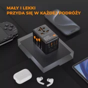 Uniwersalny adapter podróżny z ładowarką USB 65W - obrazek 10