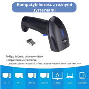 Skaner Kodów 2D YHD-1100DB Bluetooth + WiFi 2.4G QR - obrazek 2
