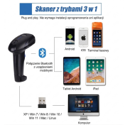 Skaner Kodów 2D YHD-1100DB Bluetooth + WiFi 2.4G QR - obrazek 4