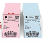 Etykieta kurierska 100x150 mm Niebieskie, Różowe